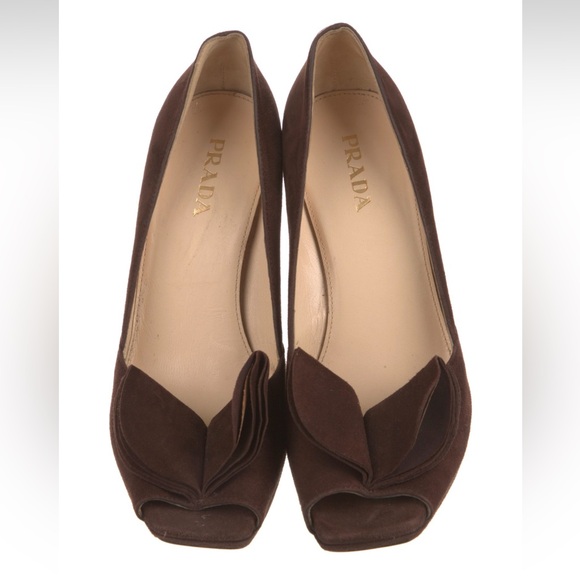 AUTHENTIC PRADA Platform Suede Pumps Size 39 - Picture 3 of 5